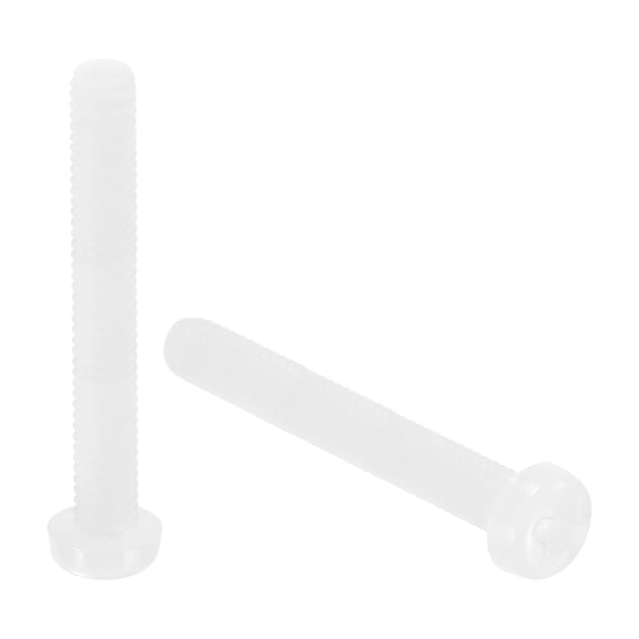 20Pcs M4x30mm Threaded Nylon Phillips Cross Pan Head Machine Screws Bolts White