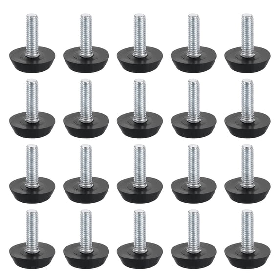 20Pcs M6 Furniture Levelers, 25mm Adjustable Furniture Feet Threaded Screw-in