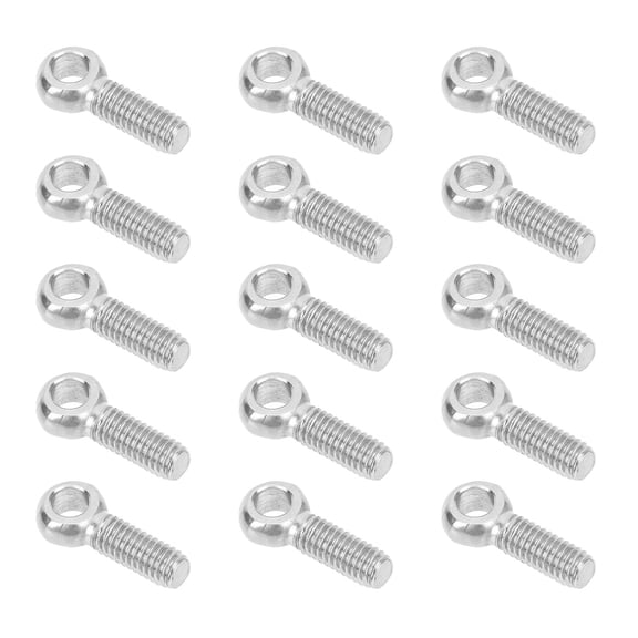 20Pcs M6 Lifting Eye 304 Stainless Steel Machinery Shoulder EyeBolts Screws in Eye Hooks with Standard Head Type