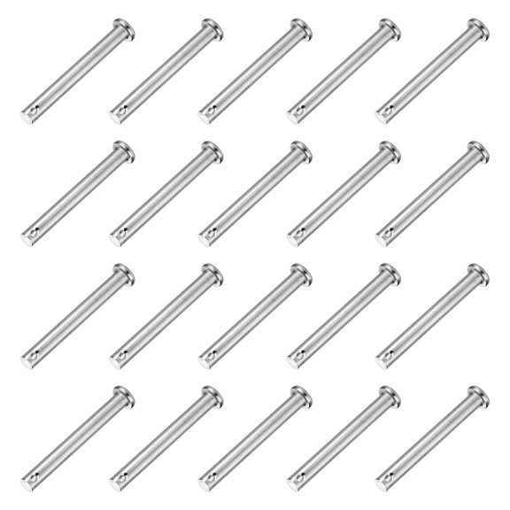 20Pcs M6 x 50mm Single Hole Clevis Pins, 304 Stainless Steel Flat Head Pin