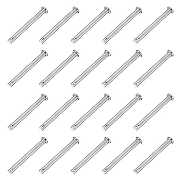 20Pcs M6 x 60mm Single Hole Clevis Pins, 304 Stainless Steel Flat Head Pin