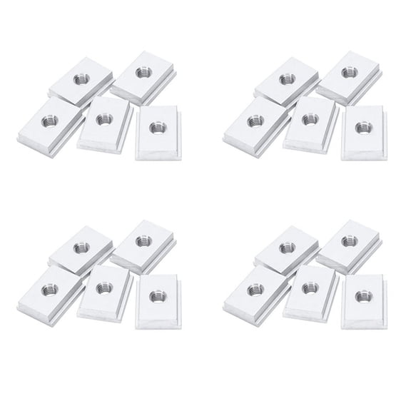 20Pcs M8 T-Track Slider Sliding Nut Aluminum Alloy T Slot Nut for Woodworking Tool Jigs Screw Slot Fastener,20 x T Slot Nut,silver