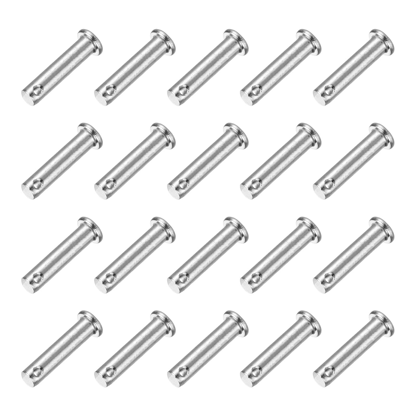 20Pcs M8 x 35mm Single Hole Clevis Pins, 304 Stainless Steel Flat Head Pin
