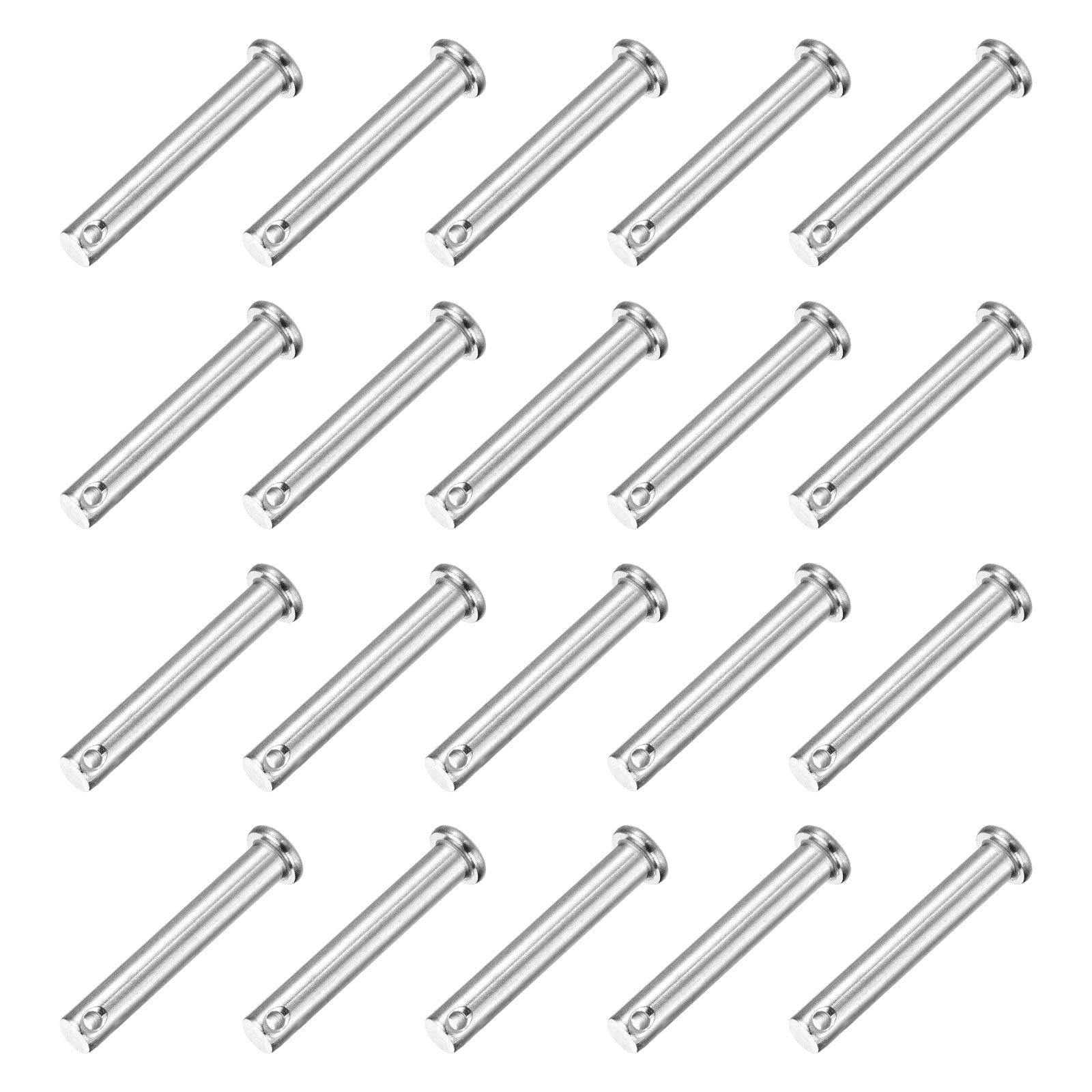 20Pcs M8 x 50mm Single Hole Clevis Pins, 304 Stainless Steel Flat Head Pin