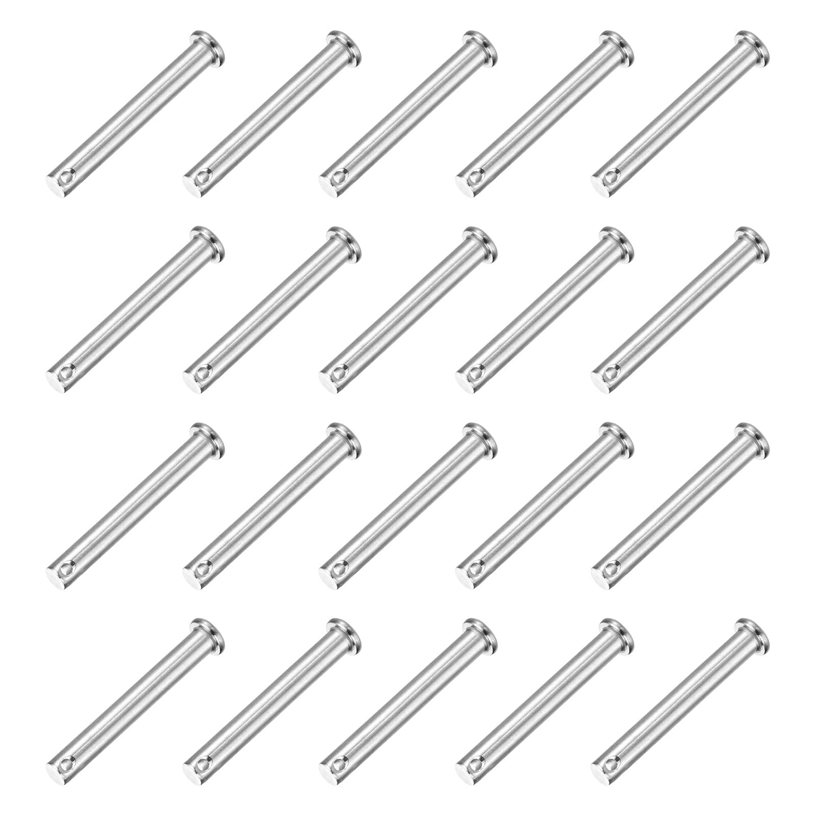 20Pcs M8 x 60mm Single Hole Clevis Pins, 304 Stainless Steel Flat Head Pin