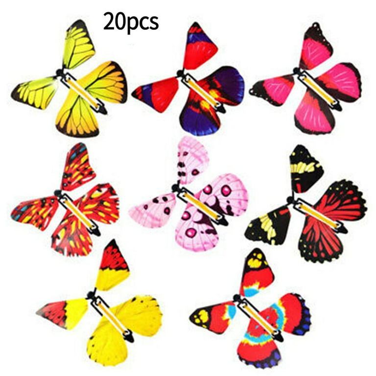 Magic Flying Butterfly for Surprise - Rubber Band Powered Butterfly in The Book Wind Up Butterfly Toy for Spring, Easter, Card Surprise Gift or Part