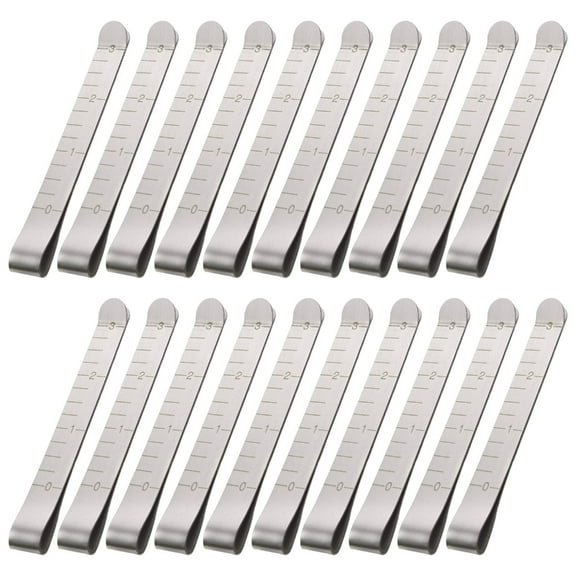 20Pcs Hemming Clip Stainless Steel Sewing Clips with 3Inch Measurement Ruler for Hemming Fabric Quilting Crafting