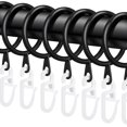 20Pcs Metal Shower Curtain Rings with 20Pcs Plastic Hooks, Curtain