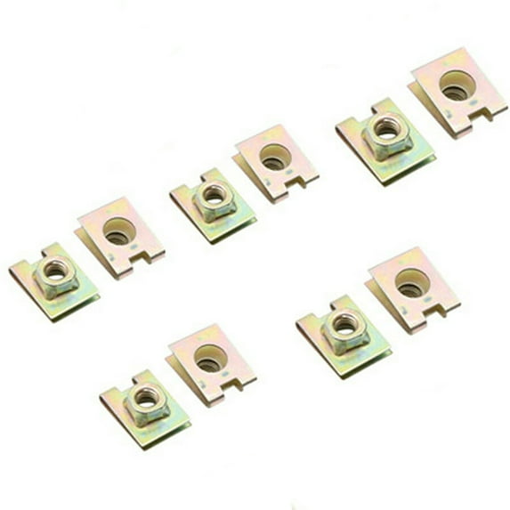20Pcs Metal U-Type Clips,6mm Door Panel Screw U-Type Fastener Clips for Car Vehicle
