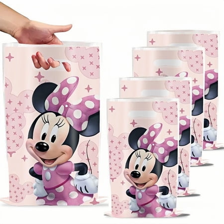 20Pcs Mickey Minnie Anime Cartoon Theme Party Gift Bags, Handheld Favor Candy Bags with Carry Handle for Birthday Party Decorations Supplies
