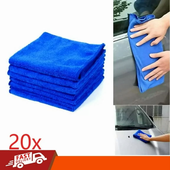 20Pcs Microfiber Cleaning Cloth No-Scratch Rag Car Polishing Detailing Towel