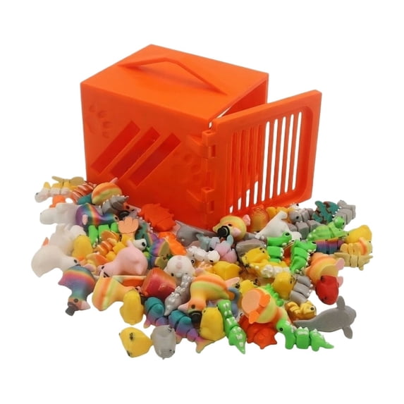 20Pcs Mini Animals Figurines Set, 3D Printed Mini Animal Tiny Things Flexible Fidget Toy, 3D Printed Cute Animal Home, Office, Executive DeskTiny Animals Figurines