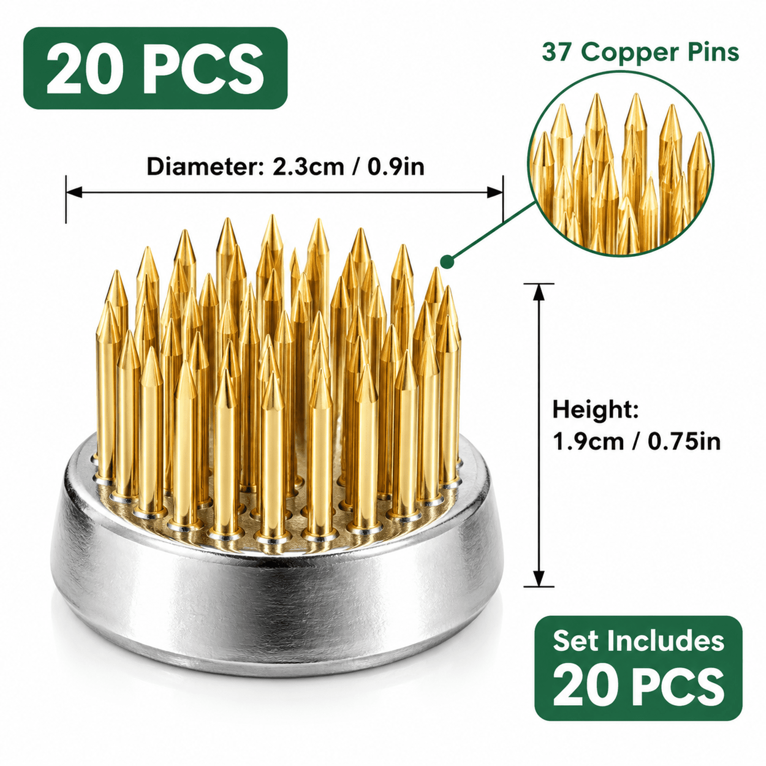20Pcs Mini Ikebana Flower Frogs - 0.9 Inch Round Metal Kenzan for Vase ...