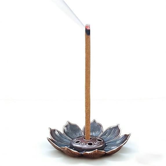 20Pcs Mini Lotus Incense Holders, 6-Hole Zinc Alloy Incense Burner Base for Zen Meditation & Home Decor