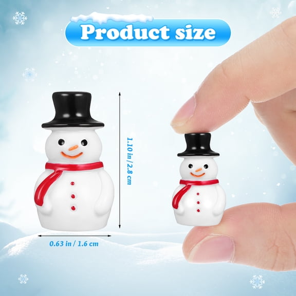 20pcs Mini Snowman Figurines Resin Christmas Decorations Dollhouse Xmas Party Supplies