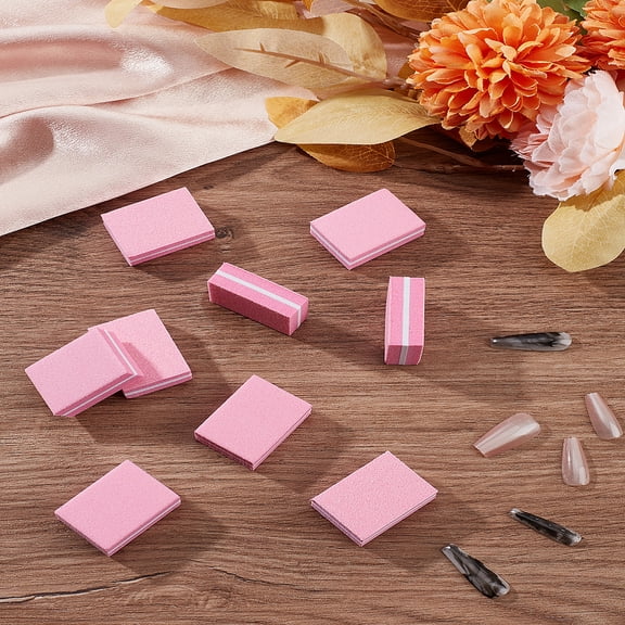 20Pcs Mini Sponge Buffing Block Nail File Rectangl Nail Supplies Pearl Pink Manicure Tools