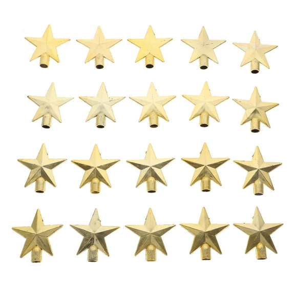 20Pcs Mini Star Xmas Tree Topper for Table Decorations - 6cm Golden