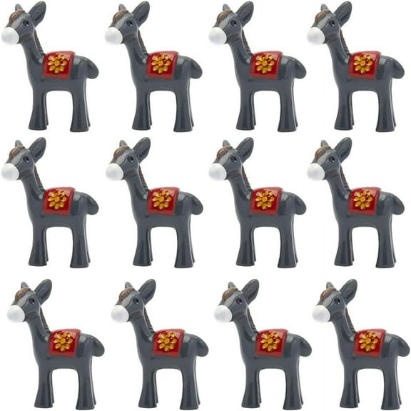20Pcs Miniature Resin Donkey Figurines Mini Small Statue Micro Landscape Donkey Animal Decoration for Fairy Garden Dollhouse Bonsai Flower Pot Craft Car Dashboard Ornament Gifts Slate Gray 20pcs