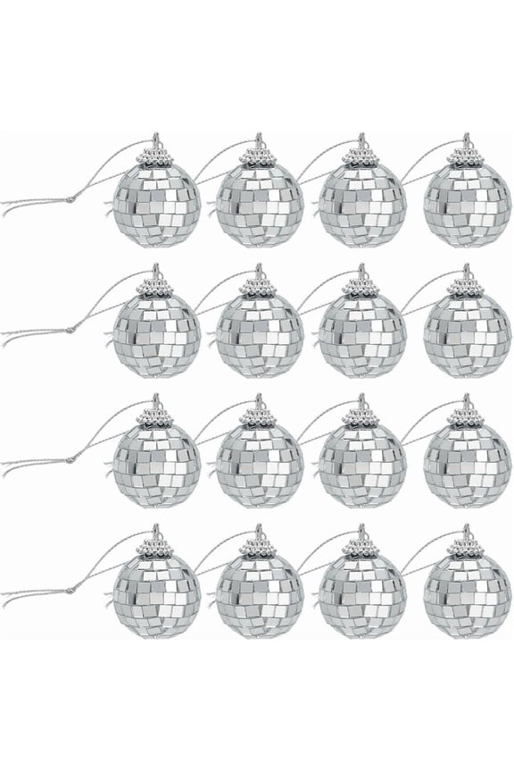 20Pcs Mirror Ball Reflective Ball Pendants For Party Wedding Glass Ball Decoration Silver 140mm