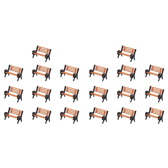 20Pcs Model Train HO N O Scale 1:150 Bench Chair Model Settee Street Park Layout Plastic Crafts,Garden/Railway Layout