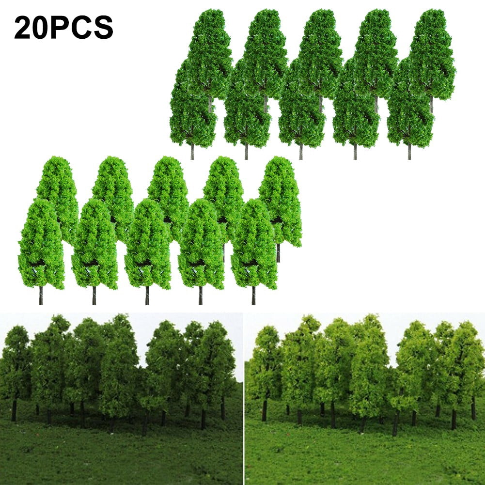 20Pcs Model Trees for Train Railroad Scenery Miniature Landscape 1:200 ...