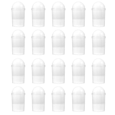 20Pcs Mousse Cups Disposable Dessert Cups Jelly Cups with Lids (Transparent)