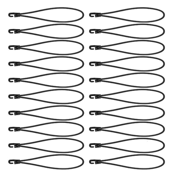 20Pcs MultiPurpose Elastic Bungee Straps with Hook Tarpaulin Tensioner Elastic Rope for Tarpaulins, Tents, Net, Camping