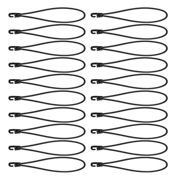 20Pcs MultiPurpose Elastic Bungee Straps with Hook Tarpaulin Tensioner Elastic Rope for Tarpaulins, Tents, Net, Camping