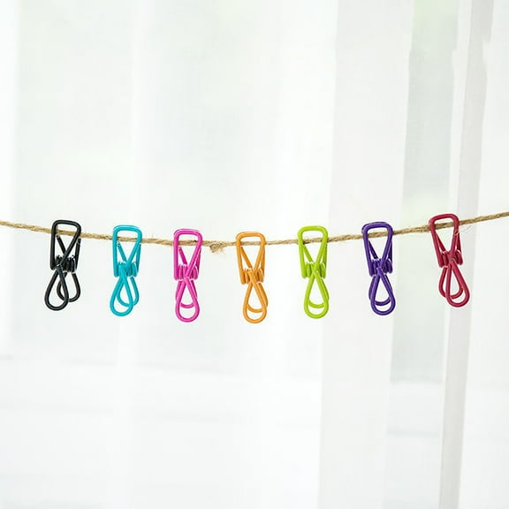 20Pcs Multipurpose Hanging Hooks & Clips, Assorted Colors Pvc Coated Utility Clips for Laundry Drying, Sealing Food Bags, Organizing Papers, Clothes Pins for Kitchen, Office & Home