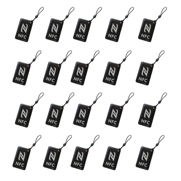 20Pcs NFC Tags Lable Ntag213 13.56mhz Smart Card for All NFC Enabled Phone Smart Business Card NFC 42x26mm Black