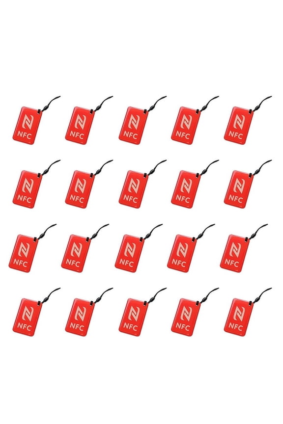 20Pcs NFC Tags Lable Ntag213 13.56mhz Smart Card for All NFC Enabled Phone Smart Business Card NFC 42x26mm Red,20 * NFC Card,Red