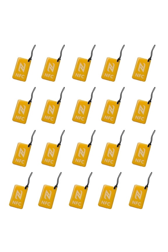 20Pcs NFC Tags Lable Ntag213 13.56mhz Smart Card for All NFC Enabled Phone Smart Business Card NFC 42x26mm Yellow,20 * NFC Card,Yellow