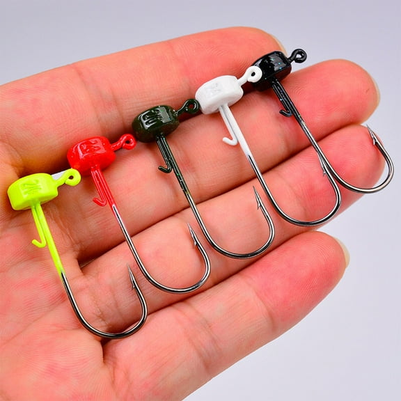 20Pcs Ned Rig Jig Heads Baits Hooks Finesse Mushroom Fishing Crappie Bass Trout
