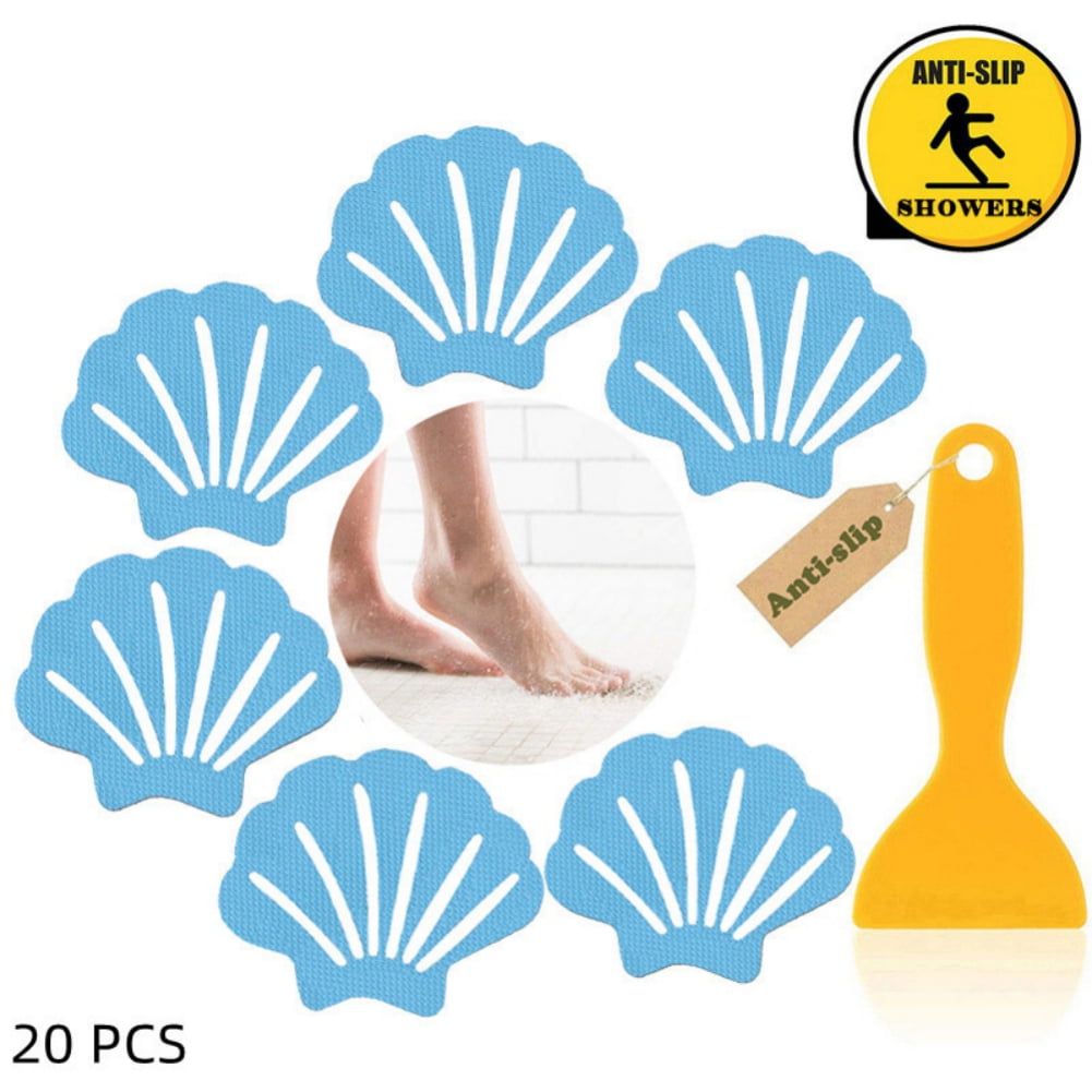 20Pcs NonSlip Bathtub Stickers Safety Bathroom Tubs Showers Treads & Scraper Clear Decal Anti