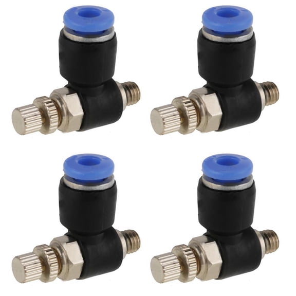 20Pcs OD 4mm Tube M5 Pneumatic Air Flow Speed Control Valve Quick Connector
