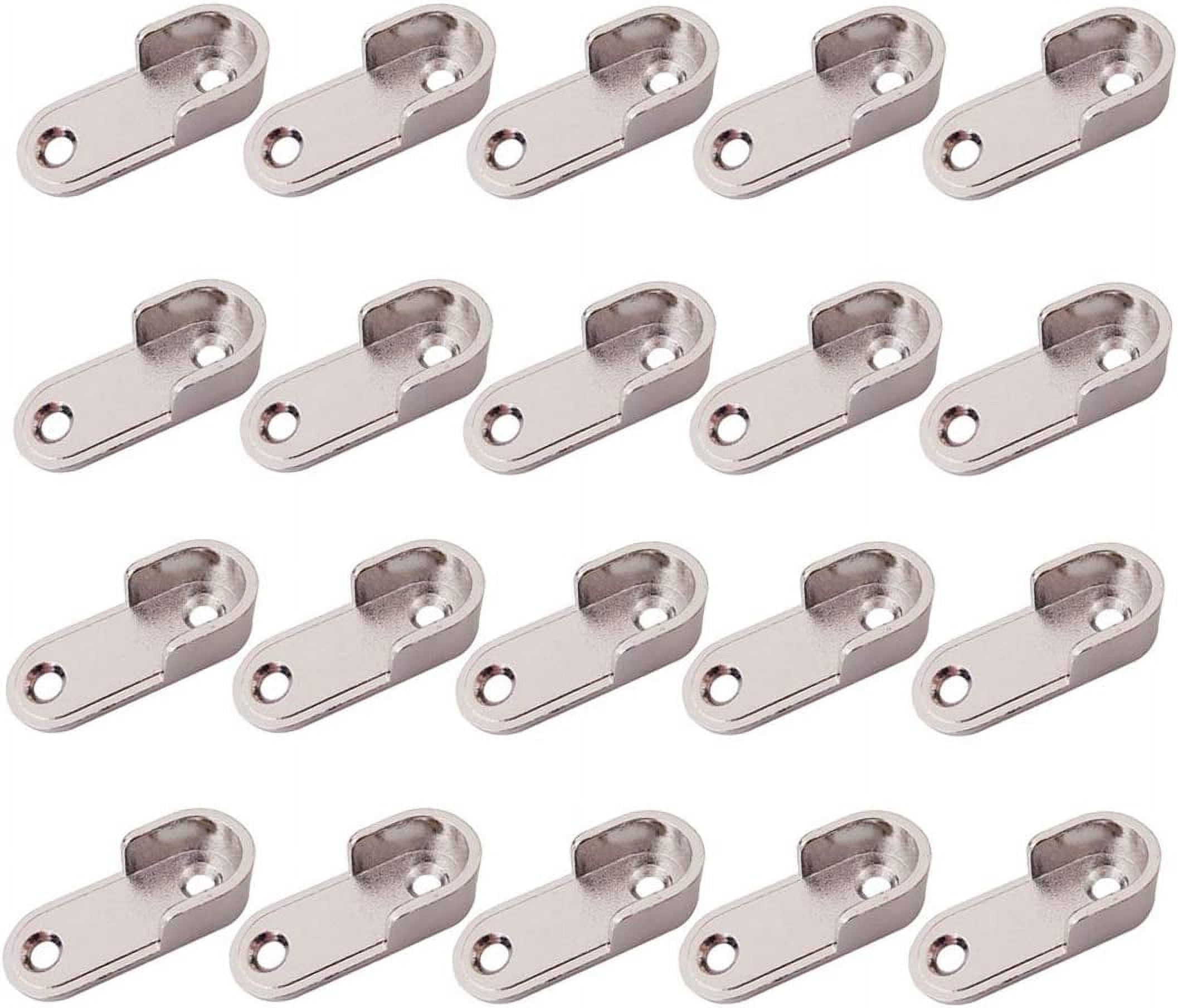 20Pcs Oval Closet Rod End Supports Flanges Socket Wardrobe Hanging Rail