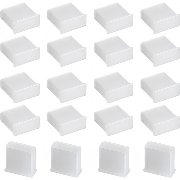 20Pcs PE USB 2.0 Anti-Dust Stopper Cap Cover for Charging Cable Data Cable, White