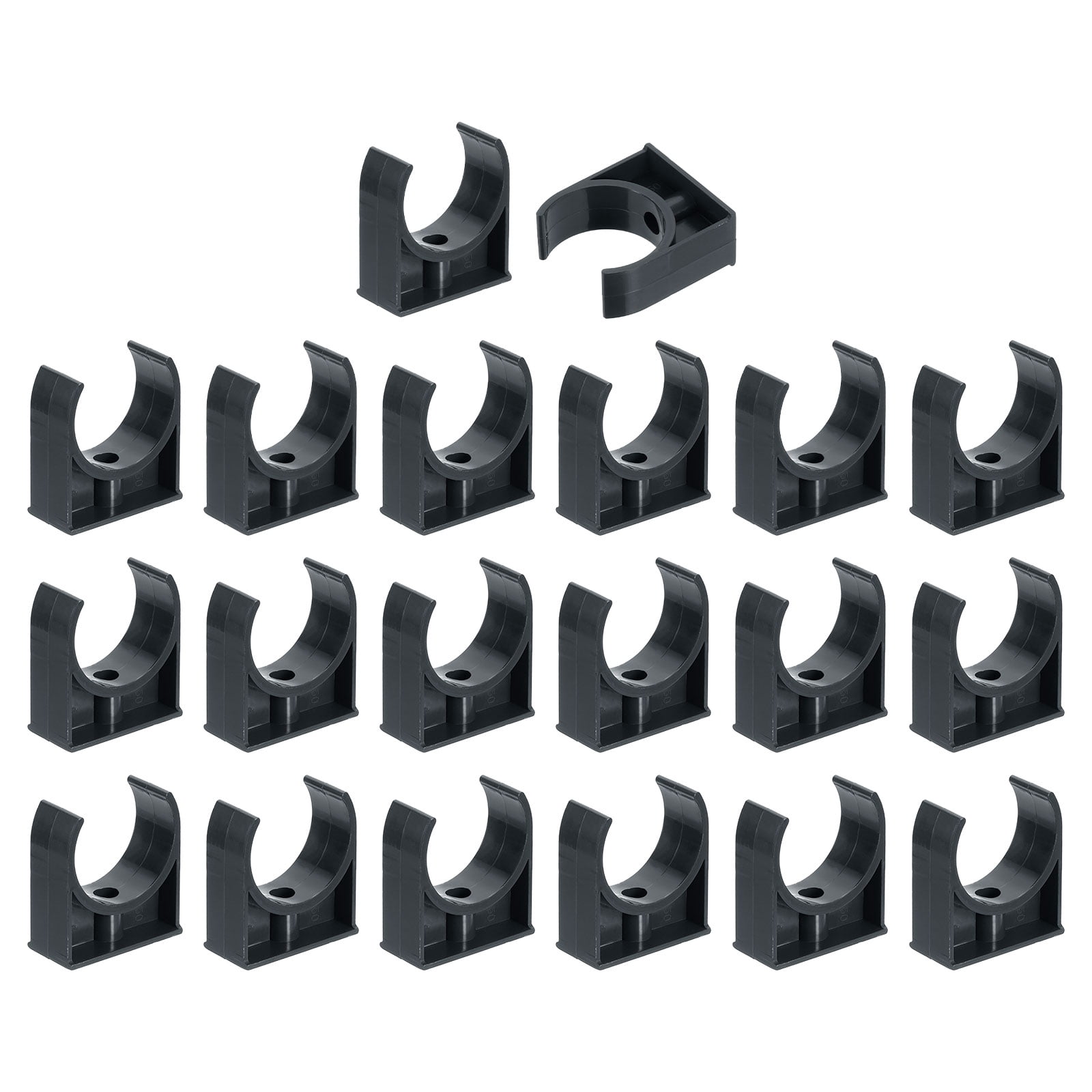 20Pcs Water Pipe Clamps Clips, U-Shaped Holder Buckles for 50mm OD, Black
