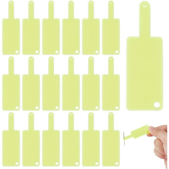 20Pcs Pale Green Sewing Machine Needle Threader with 3mm/0.8mm Inserter 2.3x0.7 Inch Embroidery Machine Needle Threading Tool