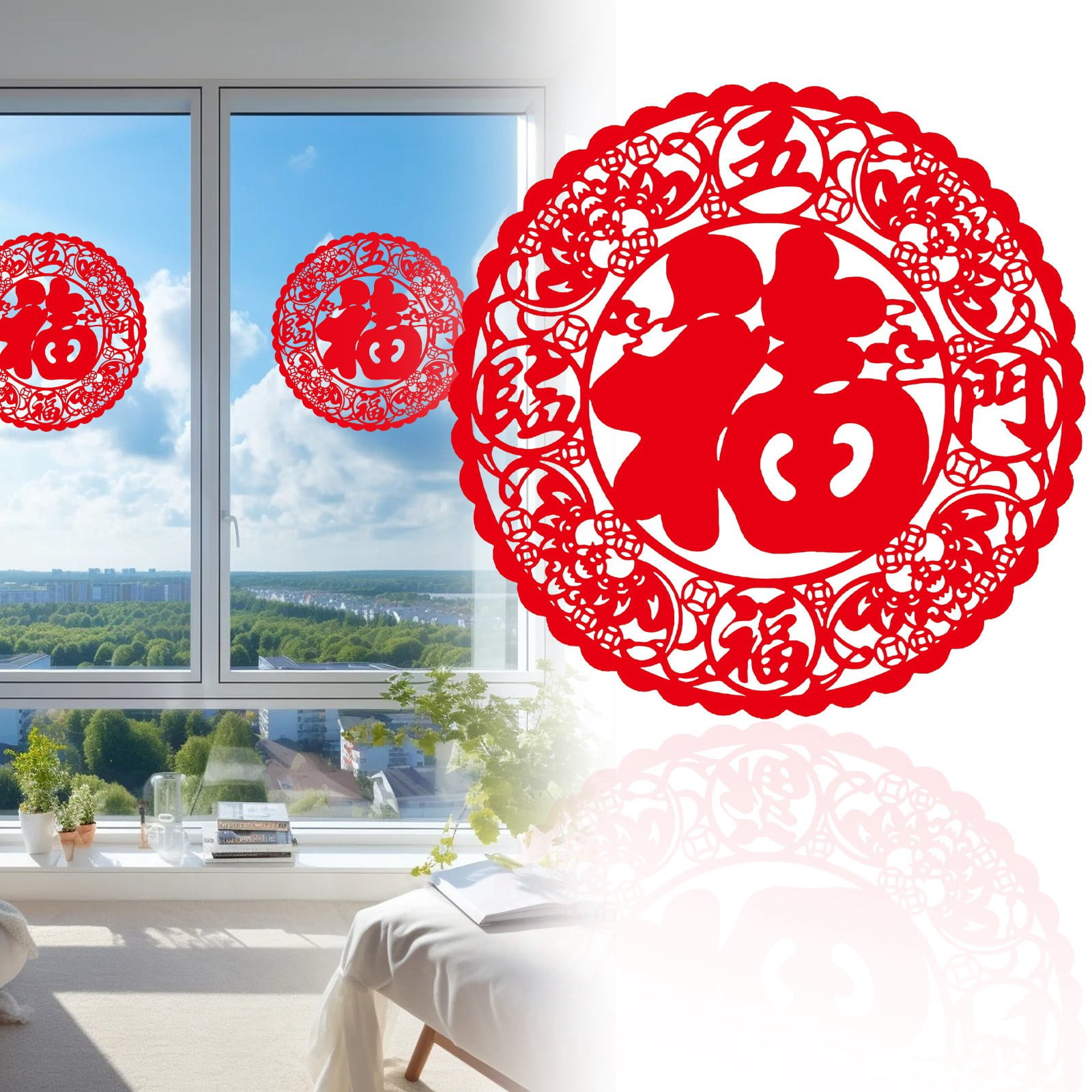 Paper Cut Window 20Pcs Paper Cut PVC Sticker Window Clings 2026 Year of Horse Chinese ...