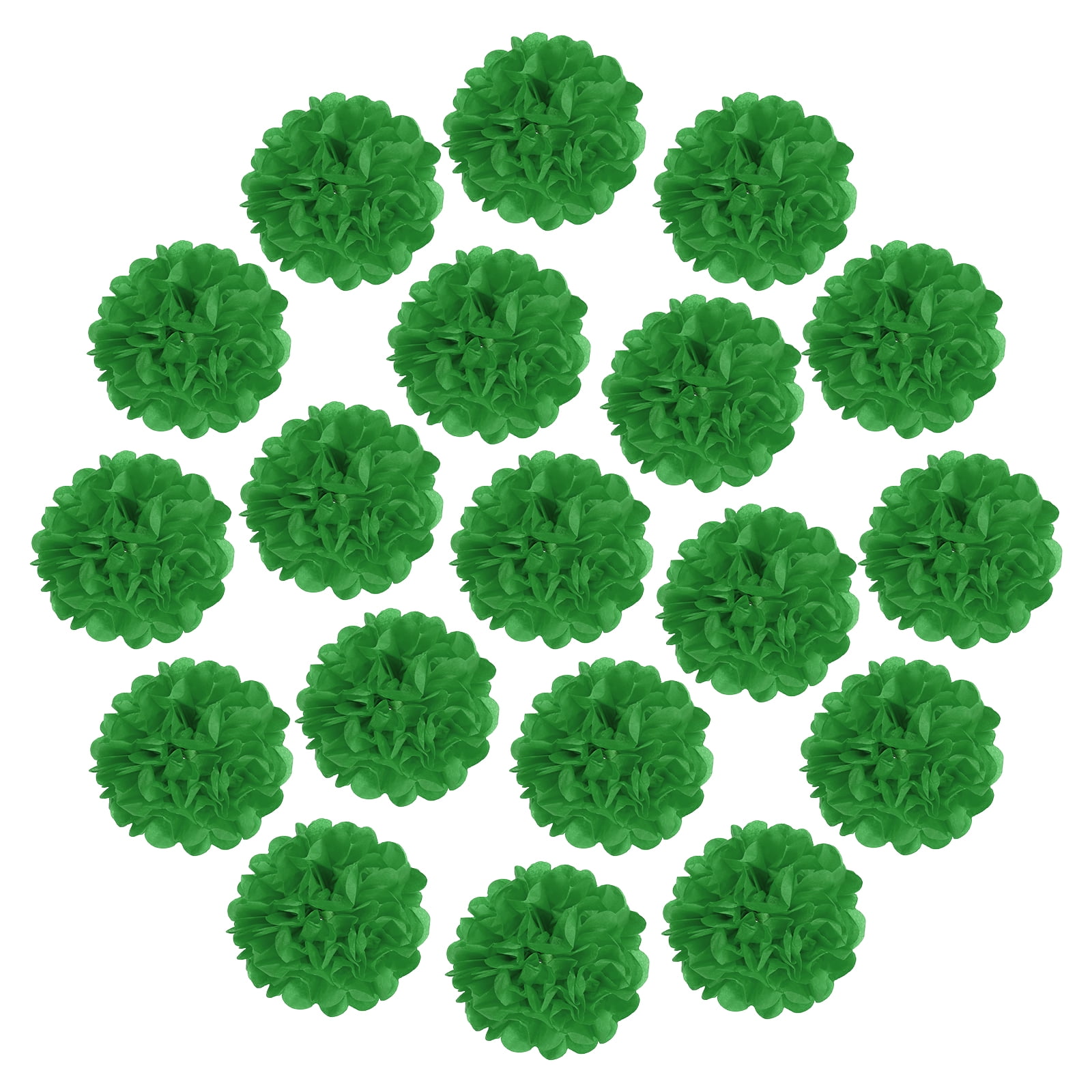 20Pcs Paper Pom Poms, 12 Inch Paper Flowers Tissue Paper Flowers Mexican Paper Flowers for Birthdays Party Wedding Dark Green