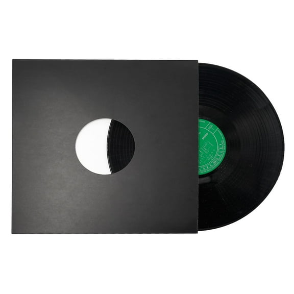 20Pcs Paper Vinyl Record Sleeves 7" Paper Sleeves Protection Paper Covers for Singles Vinyl Records Square Outer Album Covers Vinyl Jacket Covers with Holes for Storage (Black)