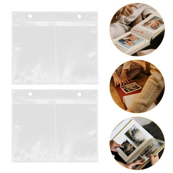 20Pcs Photo Album Refill Pages 3inch Photo Sleeves 2- Ring Binder Photo Pockets Memo Inserts Photo Page Holder for Post Bound Scrapbook Album