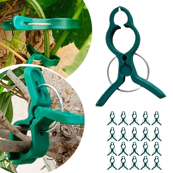 20Pcs Plant Support Clips Garden Plant Clips with Secured Plastic, Ideal for Vertical Gardening and Vine Management, Practical Reusable Fixing Clips Set
