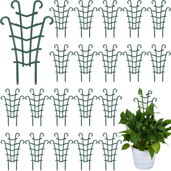20Pcs Plant Trellis for Pots Garden Trellis for Potted Plants Flower Pots Support Stackable Plastic Mini Trellis for Climbing Plants Peas