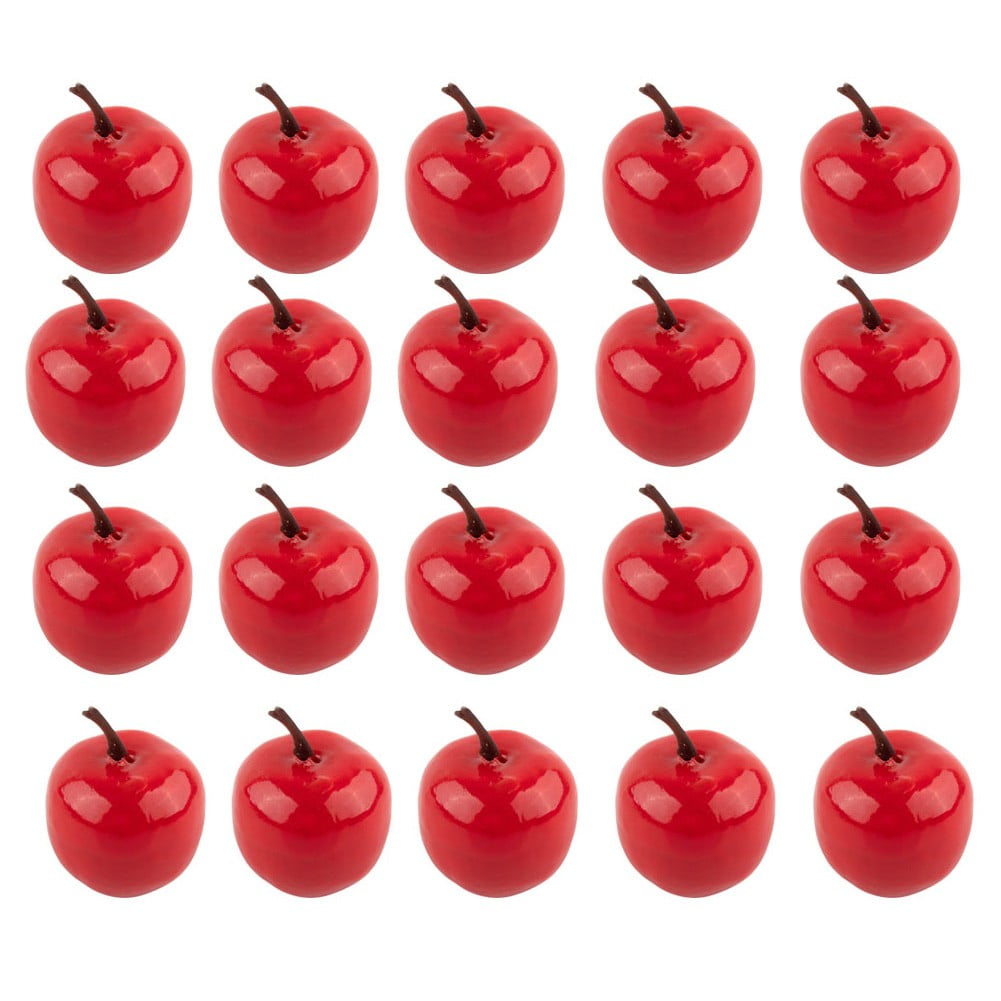 20Pcs Plastic ArtificialApples Fruits Lifelike Kitchen Fake Fruit Home Decor