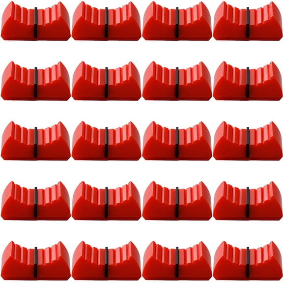 20Pcs Plastic Audio Console Slider Caps Console Mixer Slider Fader Knobs Rectangle Red 12x24x11mm diy
