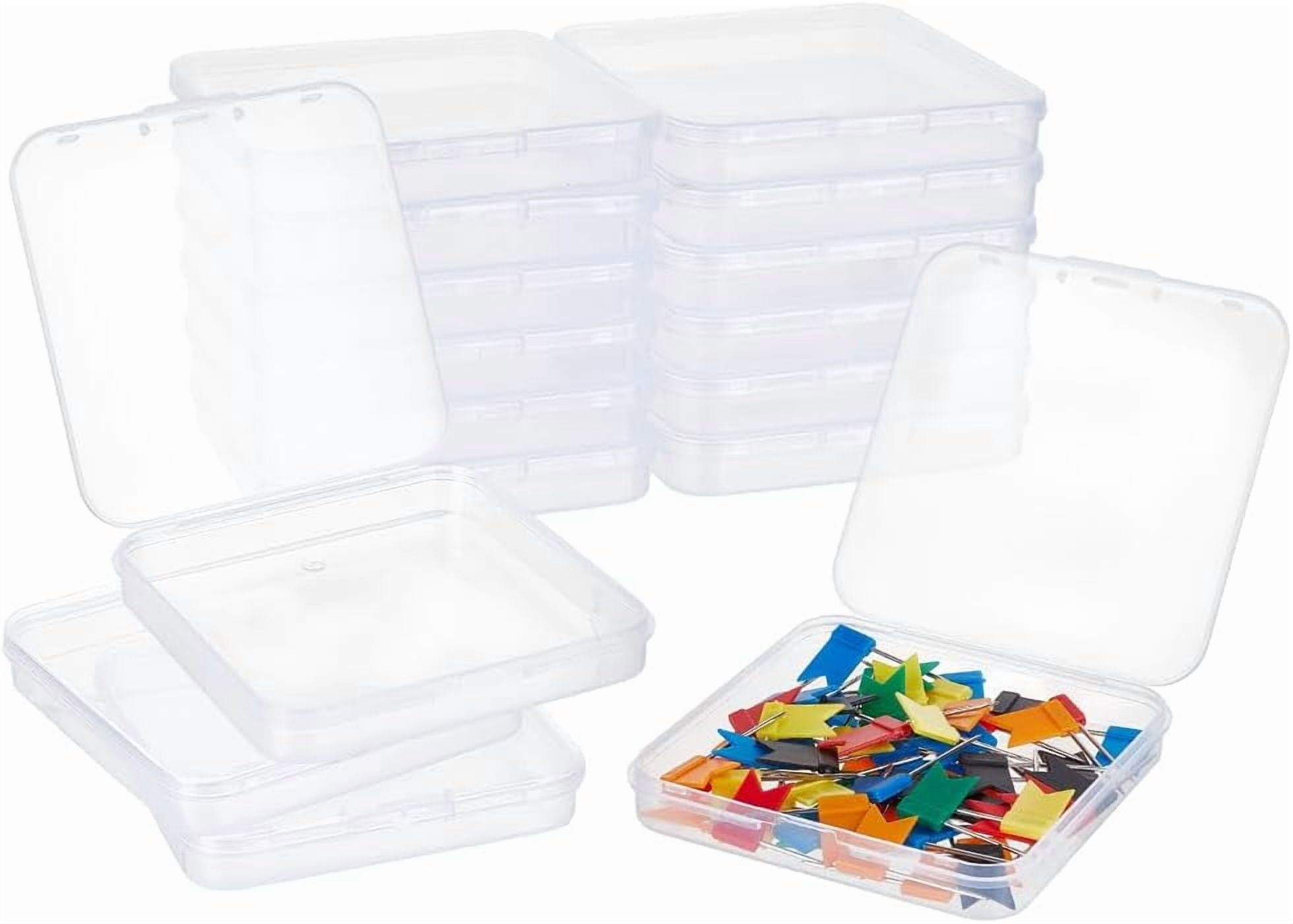 20Pcs Plastic Beads Storage Containers Square Clear Jewelry Organizer Box with Flip-up Lids DIY