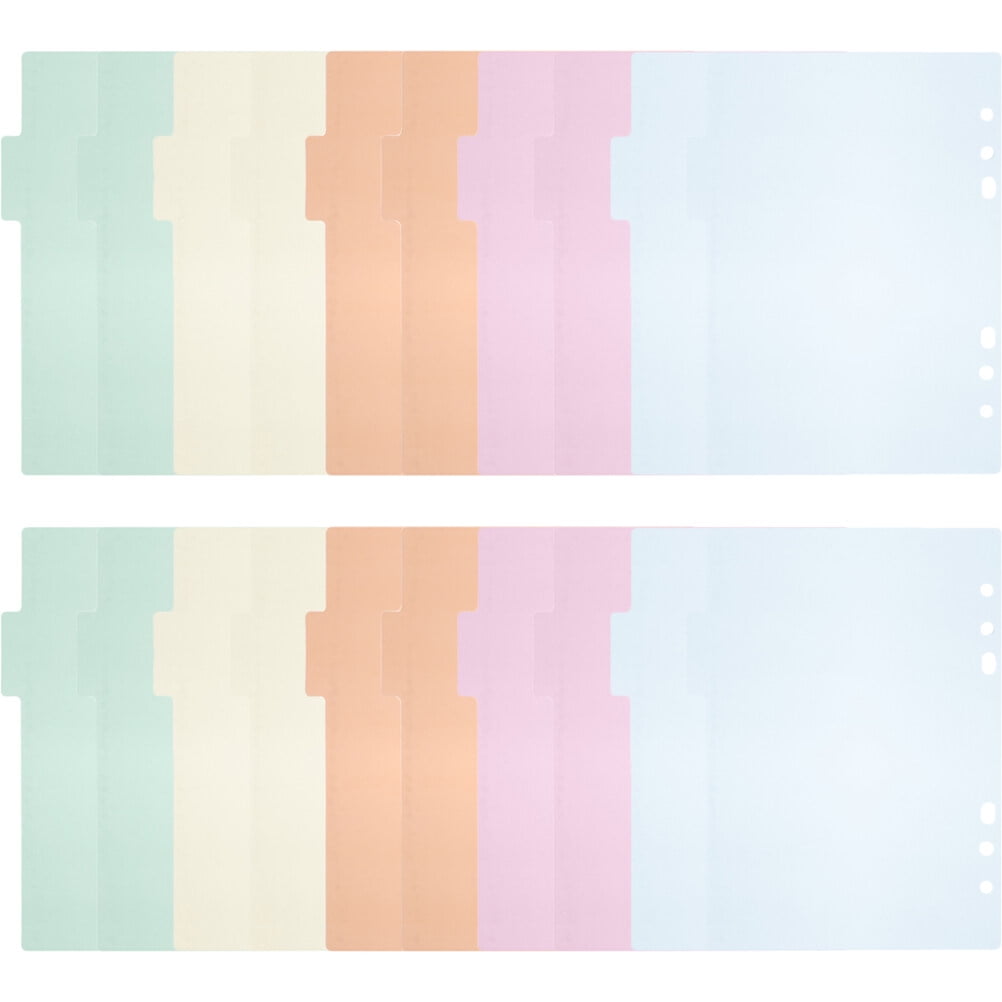 20Pcs Plastic Binder Dividers Loose Leaf Notebook Tab Pages Convenient