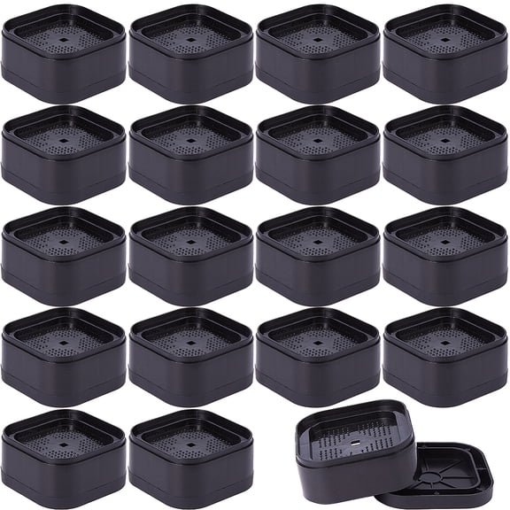20Pcs Plastic Furniture Risers Adjustable Bed Risers Hight 1.36" Heavy Duty Riser Square Couch Riser